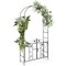 Garden Arbor with Door and Latch, 2-in-1 Outdoor Lawn Decoration